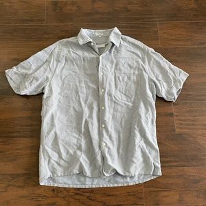 Mens Salvatore Ferragamo SS Button Up Shirt  Blue XL